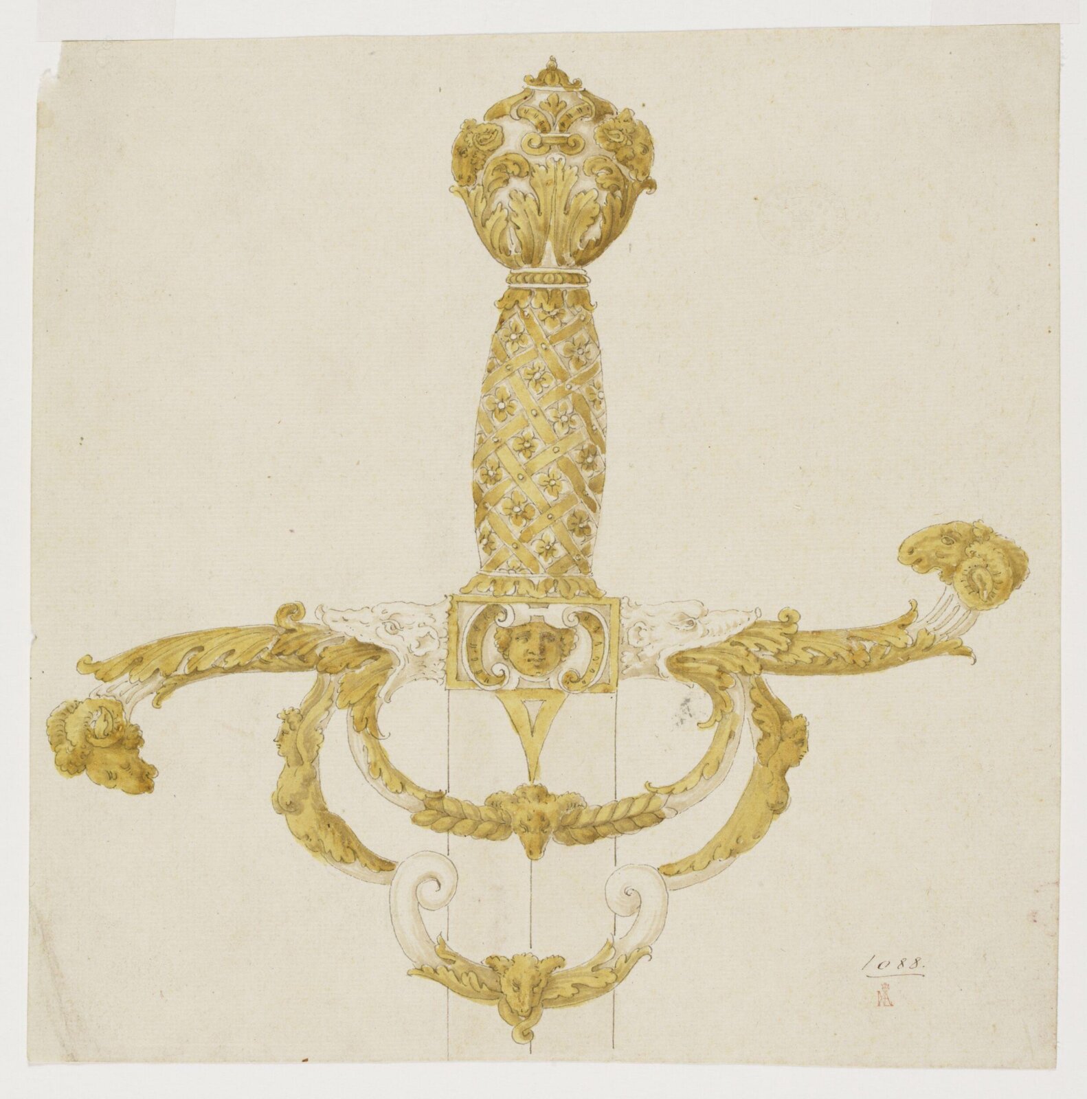 Design for a sword hilt, Filippo Orso, 1550s