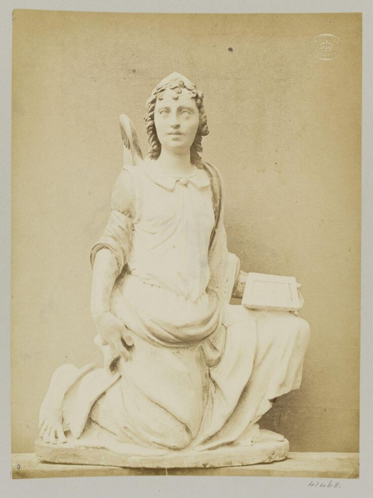 Figure of an Angel Kneeling, enamelled earthenware top image