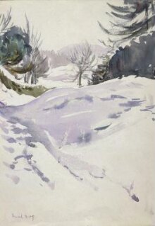 Snowy landscape with trees thumbnail 1