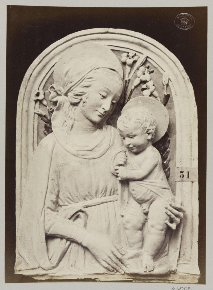 Bas-relief Virgin and Child in enamelled earthenware by Luca della Robbia top image