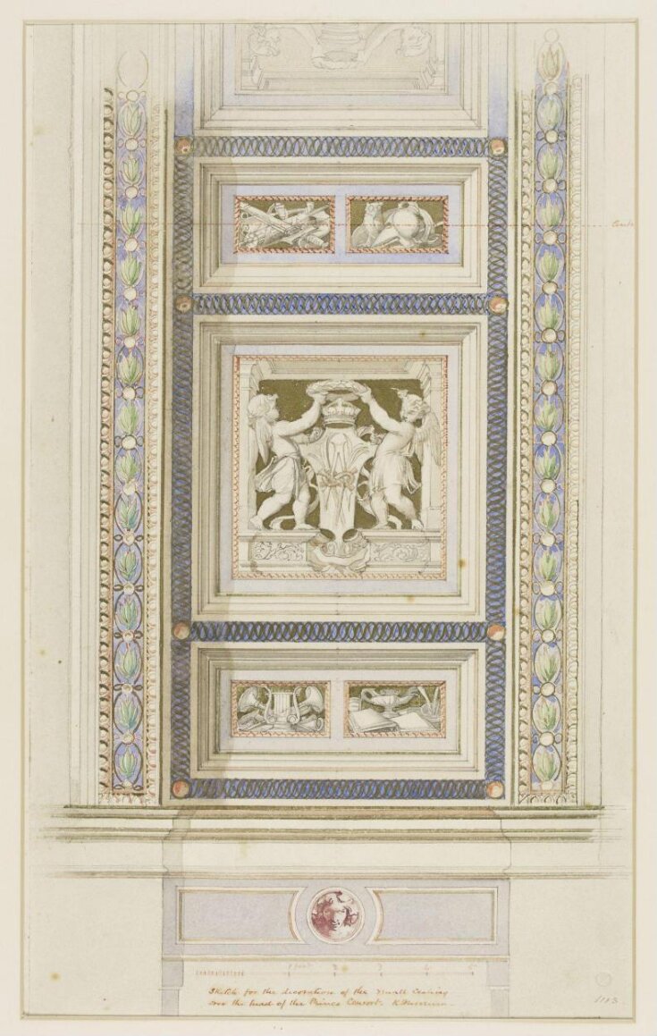 Sketch for the decoration of the small ceiling over the head of the Prince Consort. K. Museum top image