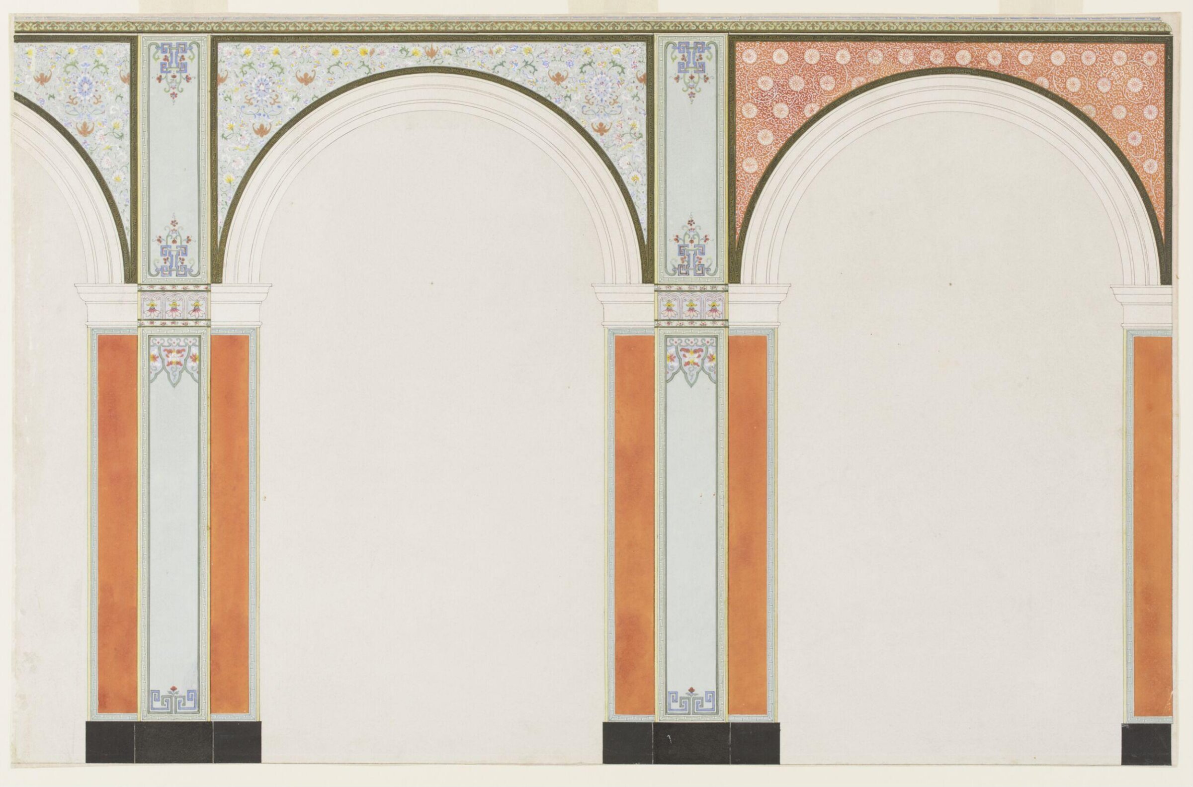 Design for the decoration of the Oriental Courts, Owen Jones, 1863-1864