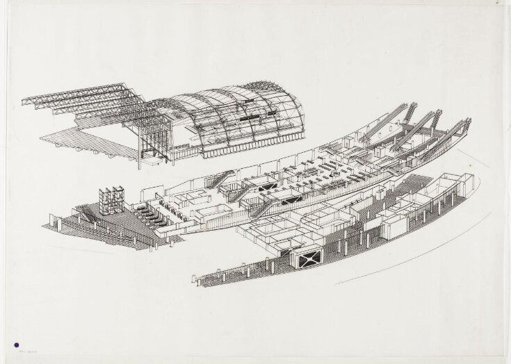Exploded axonometric drawing of a design for Waterloo International Terminal, London image