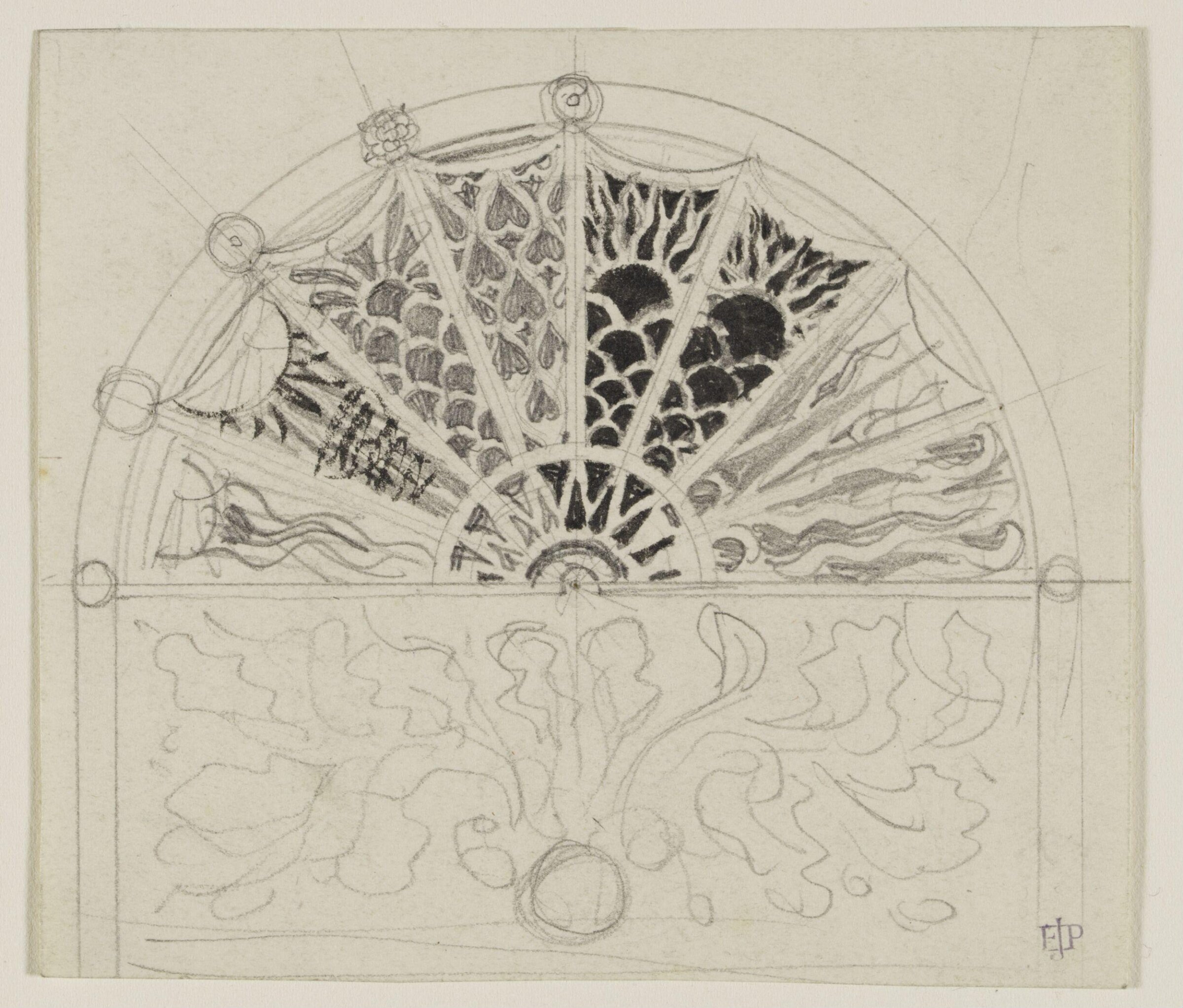 Ornament for a lunette, Edward John Sir Poynter, 1866