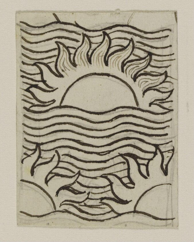 Design for metalwork decoration for fireplace in V&A Grill Room