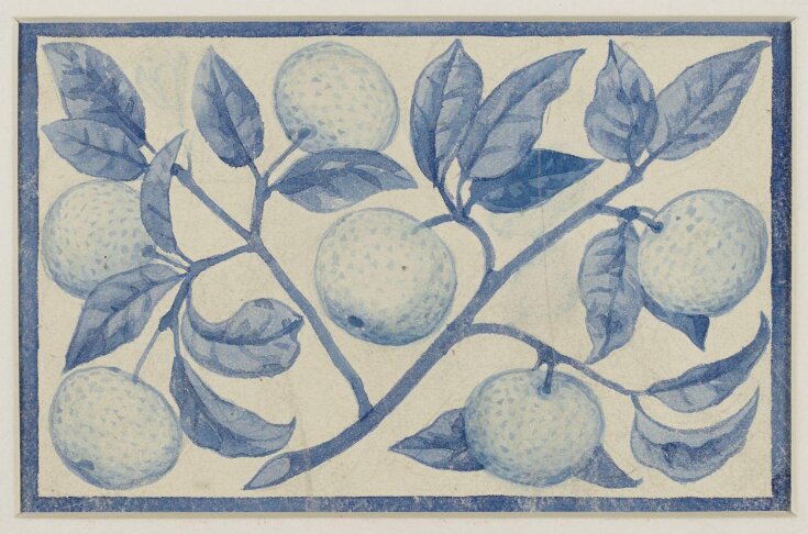 Tile design of oranges for the Grill Room, South Kensington Museum top image