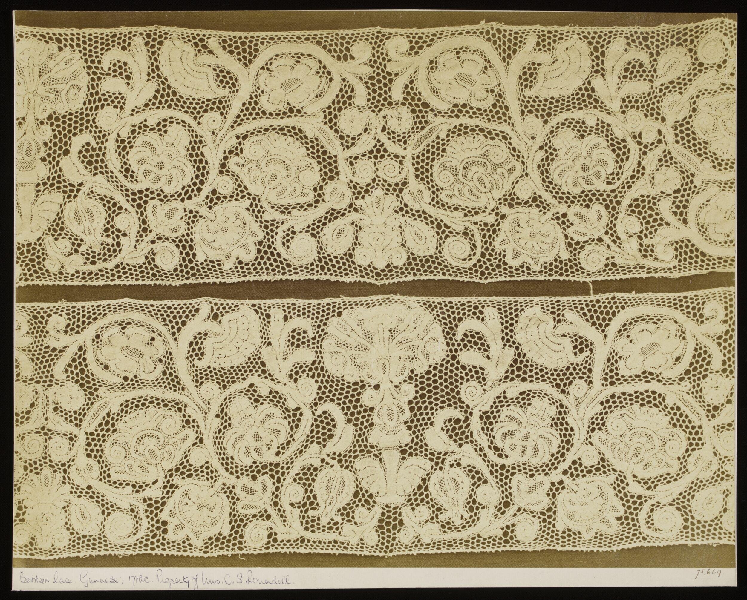 Bobbin Lace, Genoese, 17th century