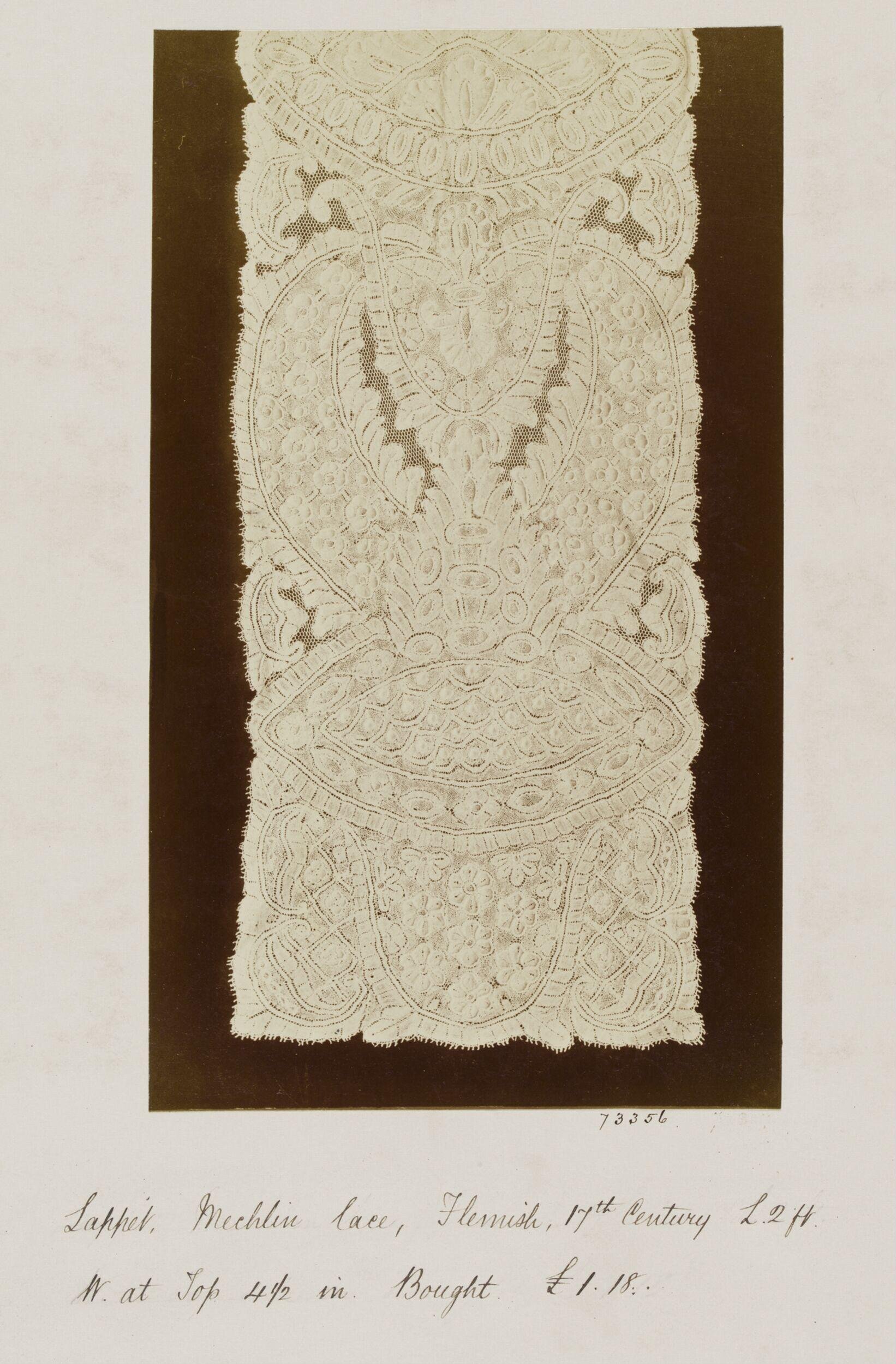Lappet, Mechlin Lace, Flemish, 17th century