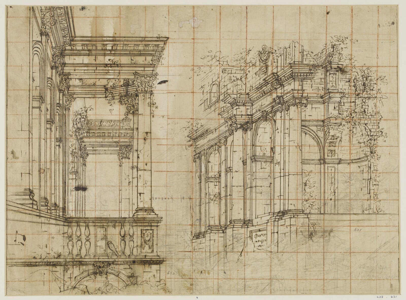 design for Italian stage set, 1700-1799