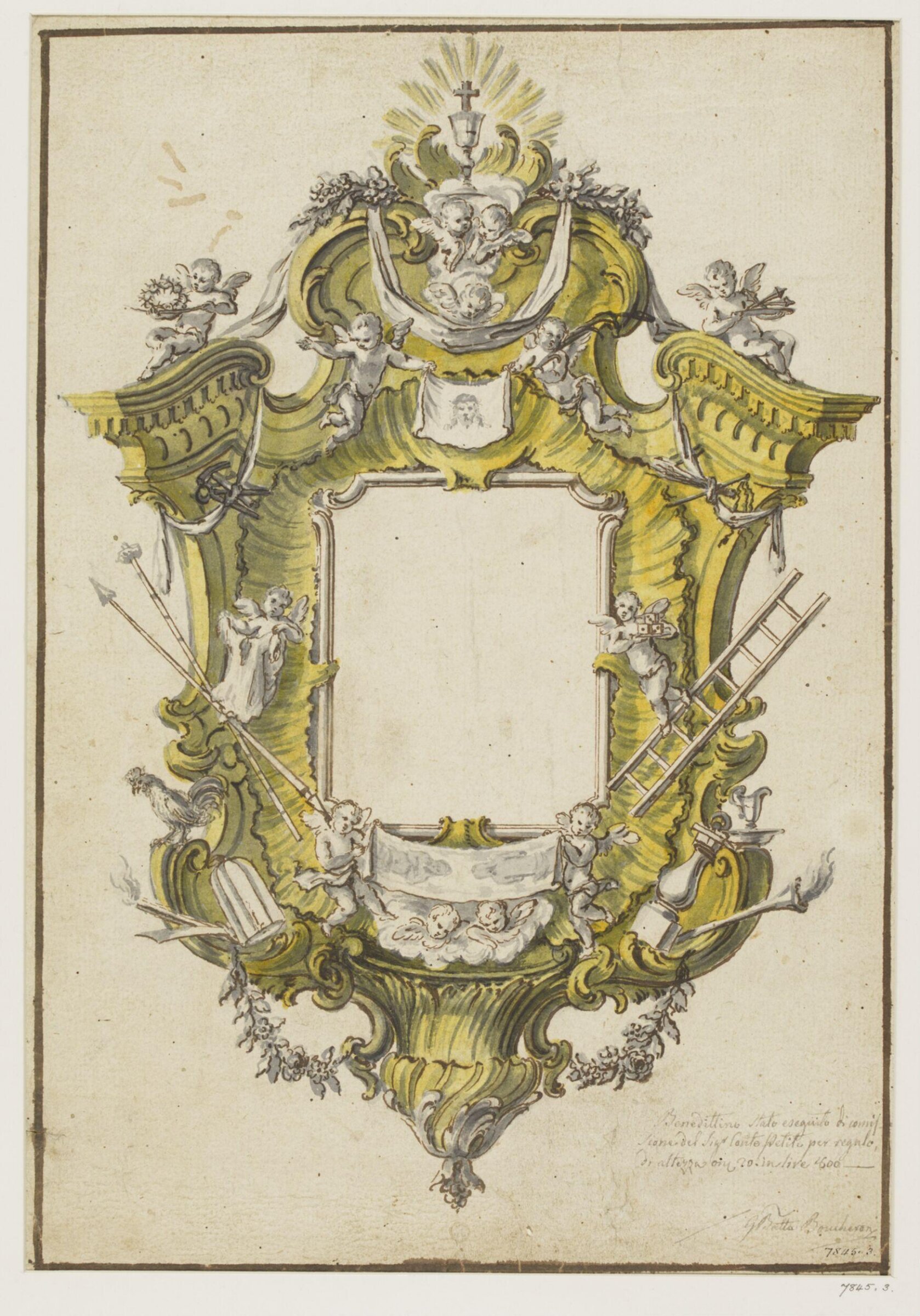 Design for a monstrance decorated with the instruments of the Passion, Giovanni Battist Boucheron, 1742-1815
