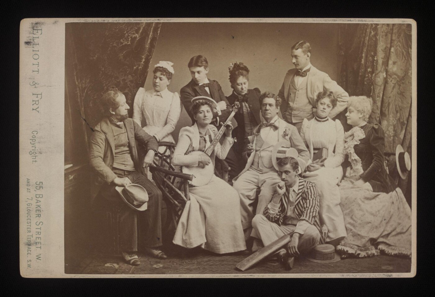 Elliott & Fry, Studio photograph of the cast of Walker, London by J.M. Barrie, Toole's Theatre, 25th February 1892