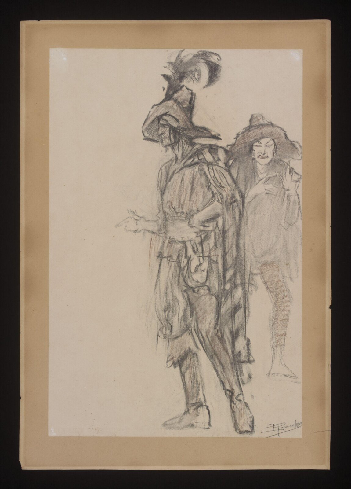 Two actors, Ramanken, ca. 1900