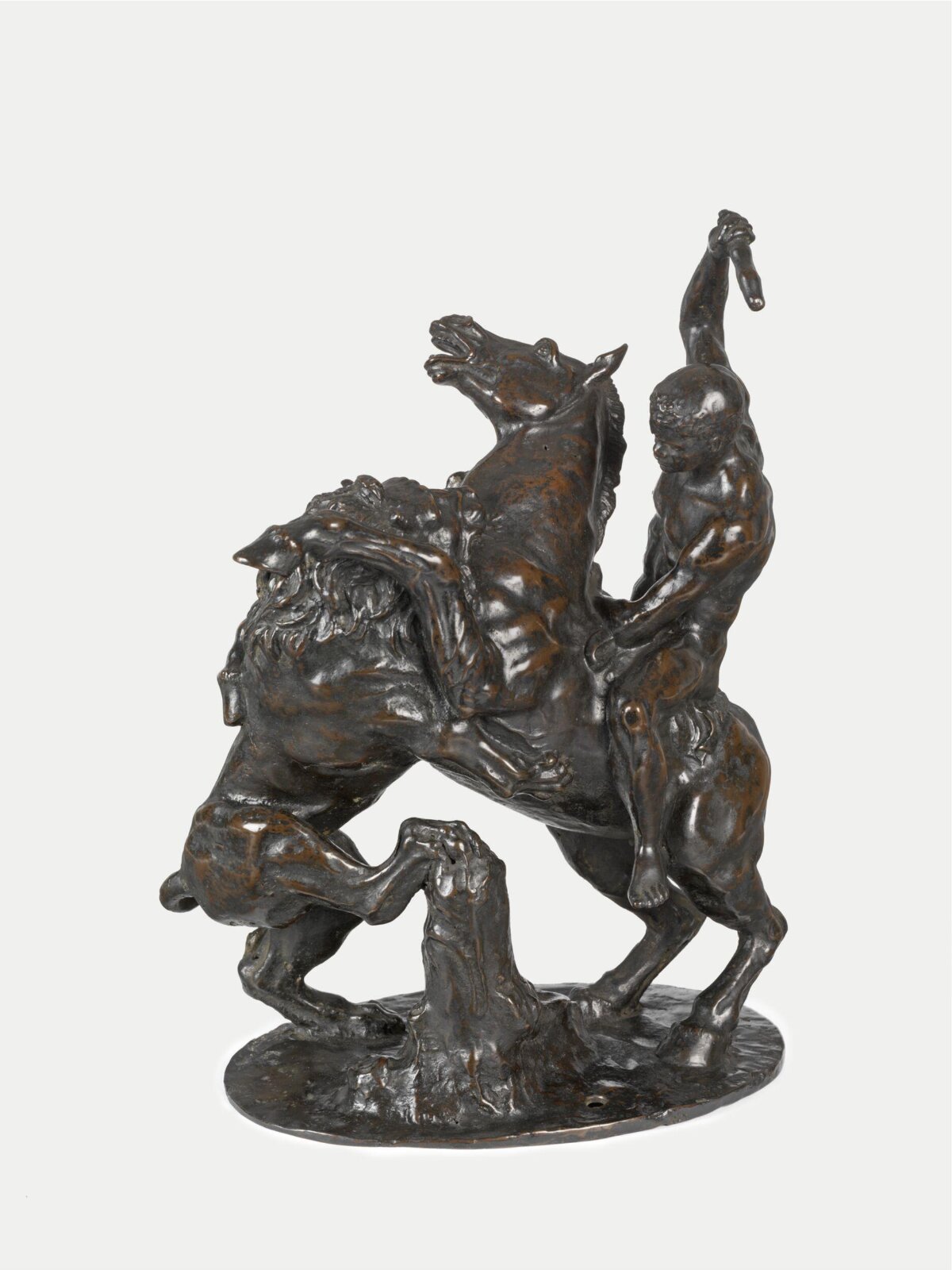 Mounted Rider attacked by a Lion, ca. 1850-1900
