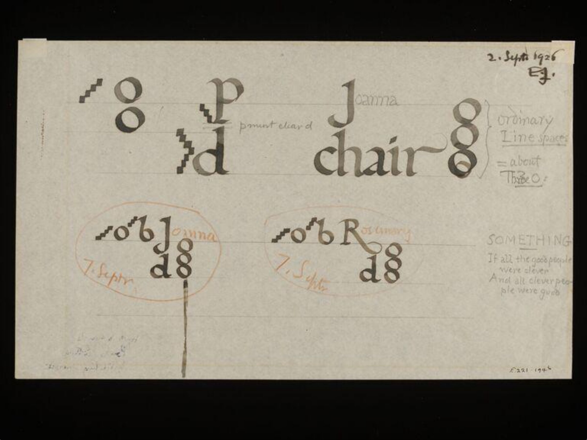 The formation of the Roman alphabet, Edward Johnston, 1926