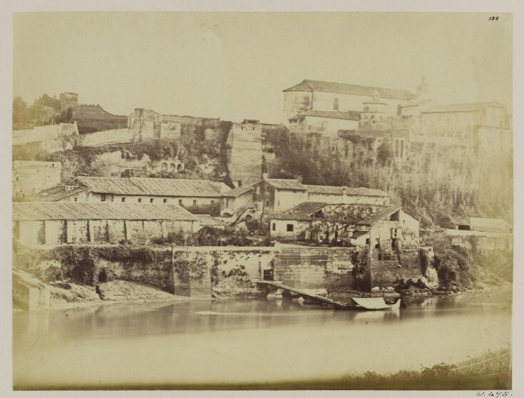 Aventine - View from the Tiber of the Palace of Savelli, and the Church of S. Sabina with houses and horrea in the foreground. top image