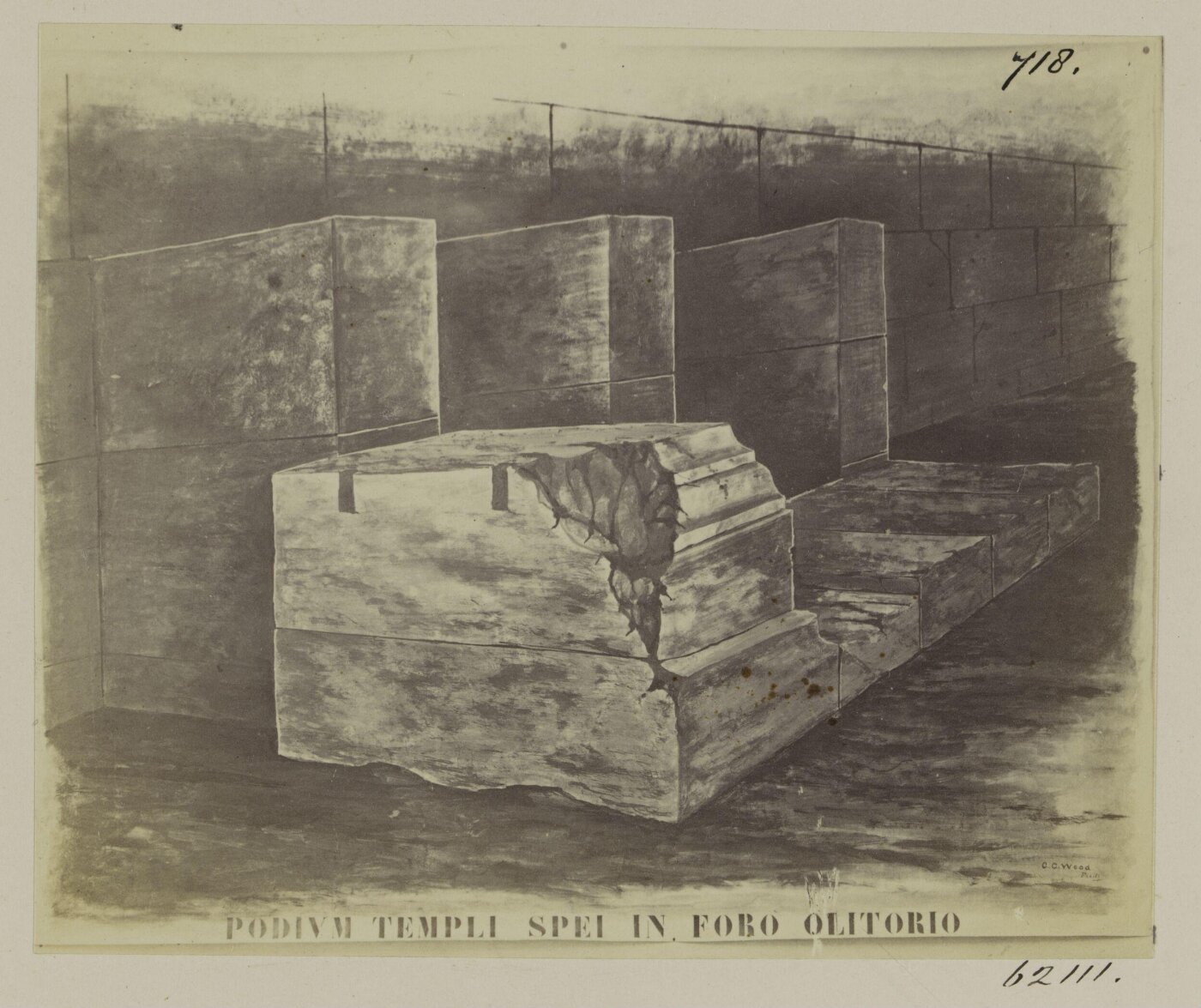Parker, John Henry, Construction of the Wall of a Temple of Spes in the Forum Olitorium, B.C. 212, now under the Church of S. Nicolas in Carcere.