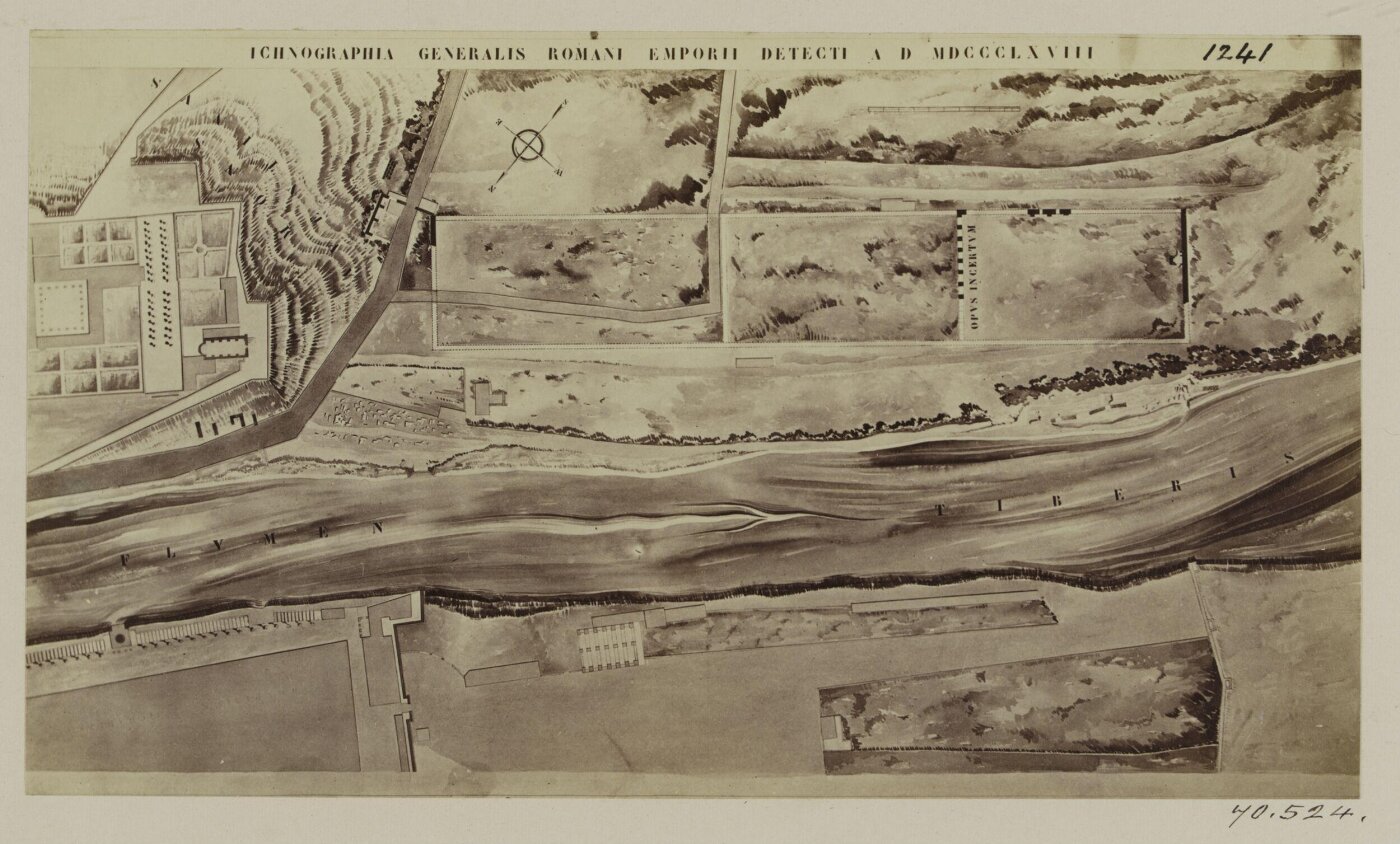 Parker, John Henry, Excavations, 1868 - General Plan of the Marmorata, the Emporium, and the neighbourhood, to shew the situation.