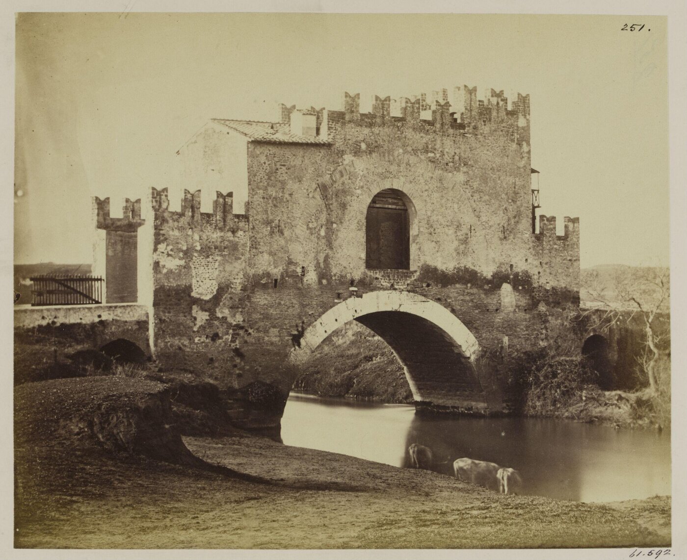 Parker, John Henry, Bridge, Nomentanus, c. A.D. 550; Fortifications of Pope Martin V., c. A.D. 1450, with forked battlements of the Guelphic party.