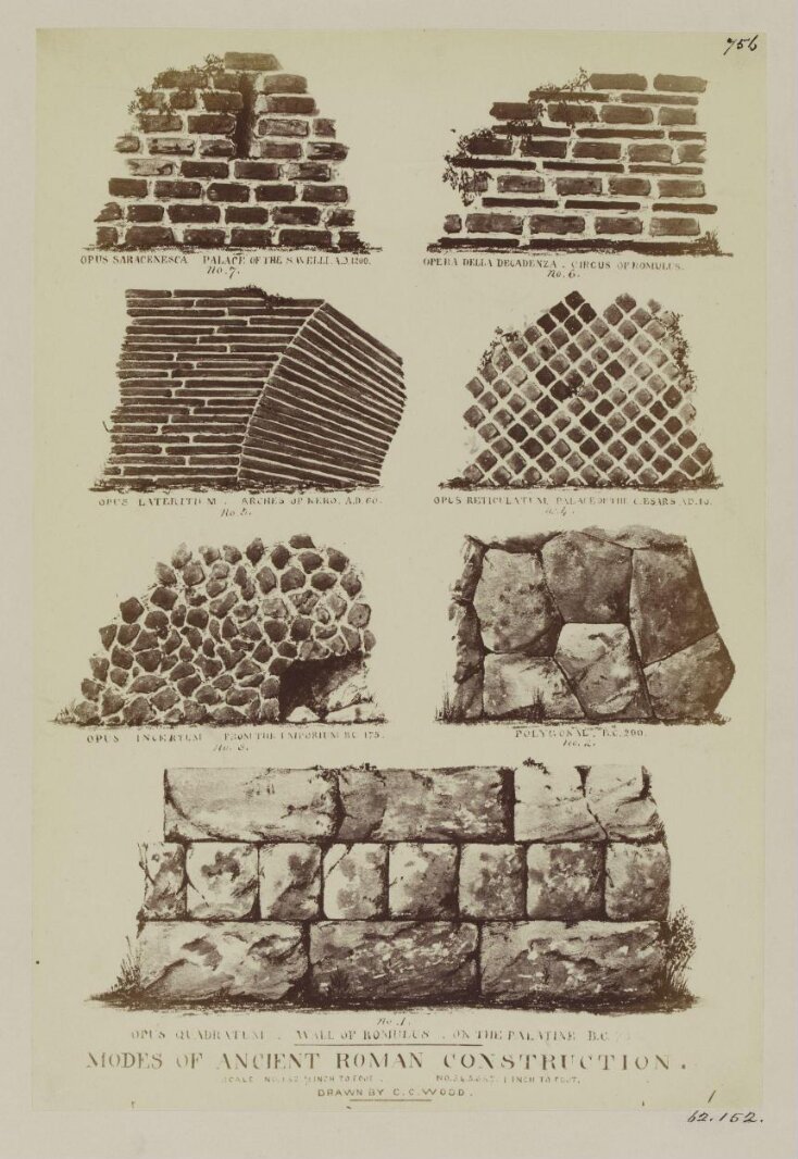 Construction - Modes of ancient Roman construction of Walls. top image