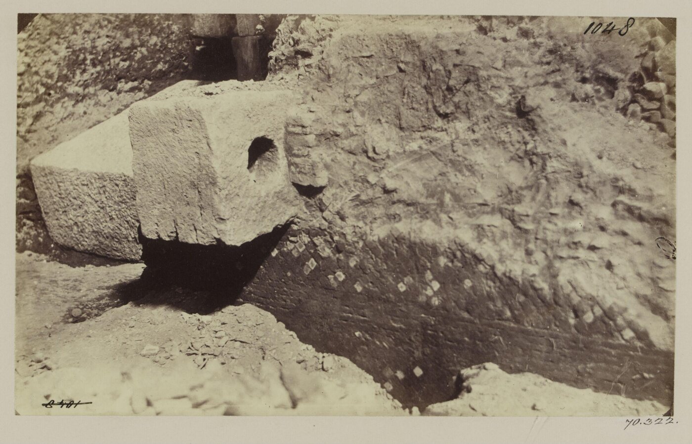 Parker, John Henry, Excavations, 1868 - The Emporium. Corbel for mooring boats at the Ancient Marble Wharf.