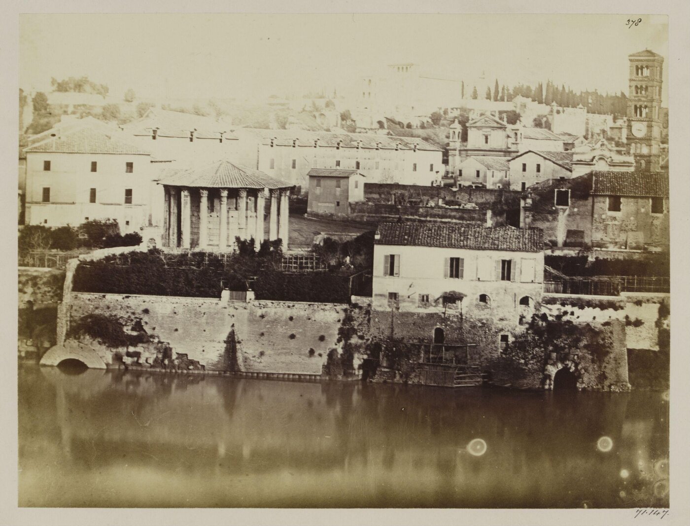 Parker, John Henry, Tiber. - Cloaca Maxima. Upper Mouths of Camillus and Agrippa, with the Temple of Vesta and the Campanile of S. Maria in Cosmedin seem over them.