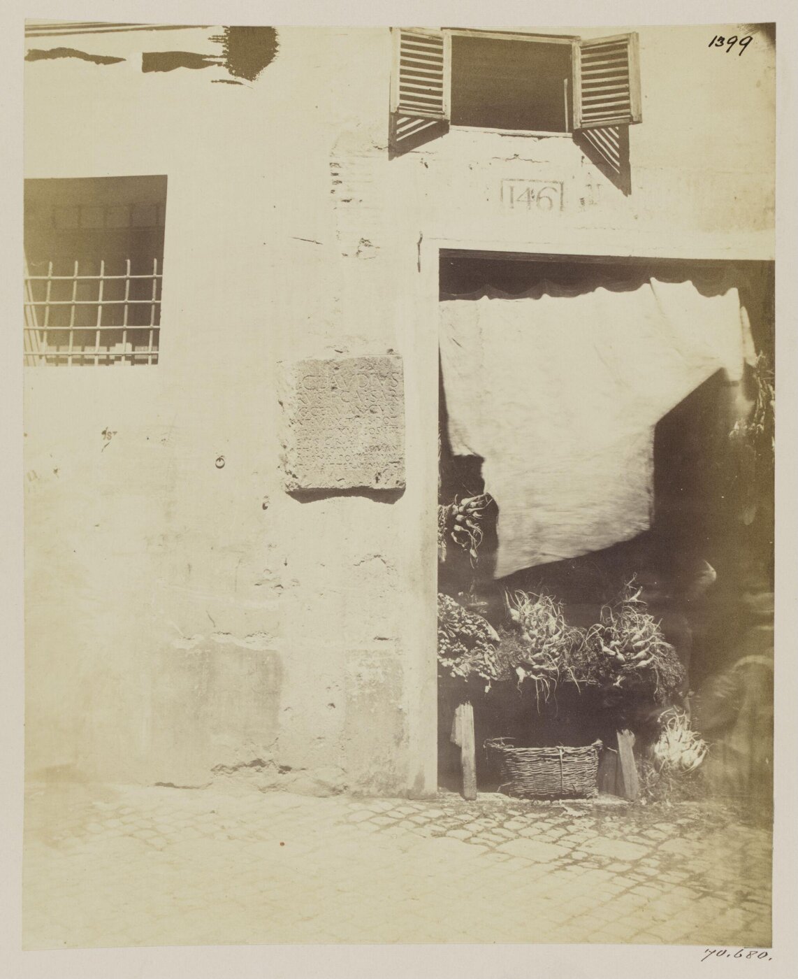 Parker, John Henry, Inscription - Cippus terminalis Pomerii Claudii, or Boundary-stone of Claudius, in the Via del Pellegrino