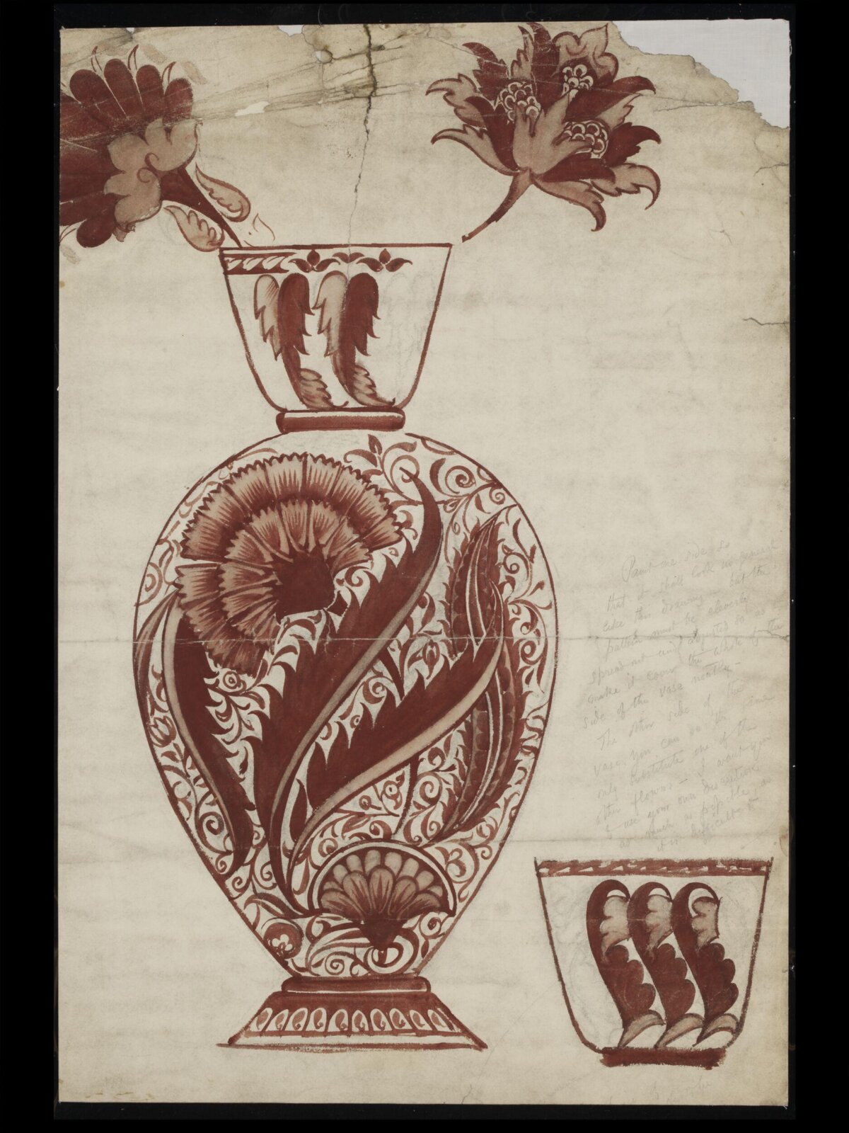 design for a vase, William Frend De Morgan, late 19th Century