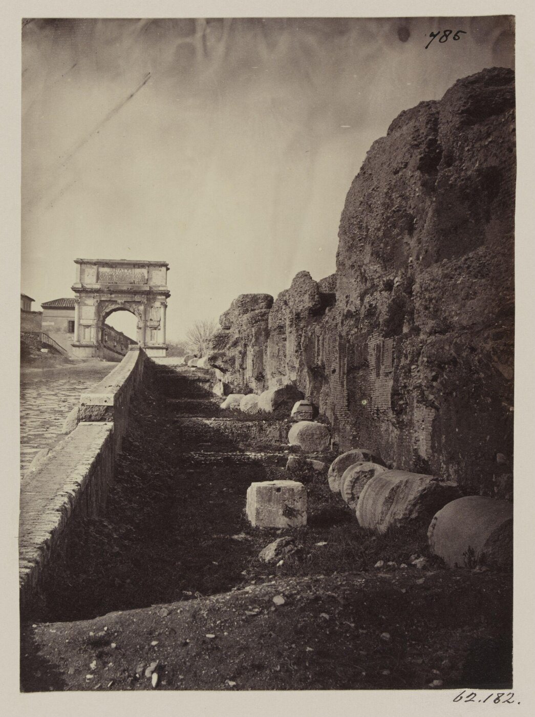 Parker, John Henry, Portici - West side of the Platform, supposed to be that of the Porticus Liviae (?), or Porticus Absidieta on the Palatine