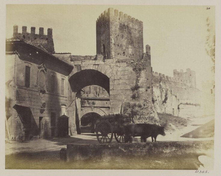 Gates of Rome and Aqueducts - Porta Tiburtina (or S. Lorenzo), interior, Arch of Augustus, A.U.C. 750, B.C. 3, and the inner Arch of Honorius, A.D. 400, destroyed in 1869 top image