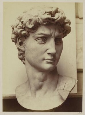 Cast of the head of Michelangelo's David in the Accademia di Belle Arte, Florence