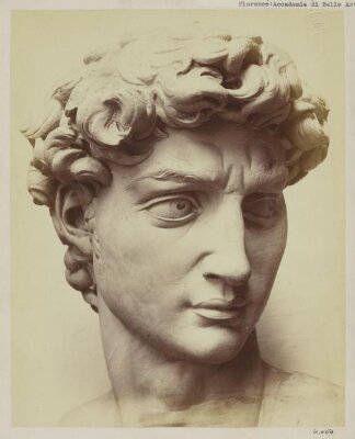 Cast of the head of Michelangelo's David in the Accademia di Belle Arte, Florence
