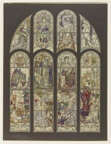 Design for stained glass windows at the Palace of Peace, the Hague thumbnail 1