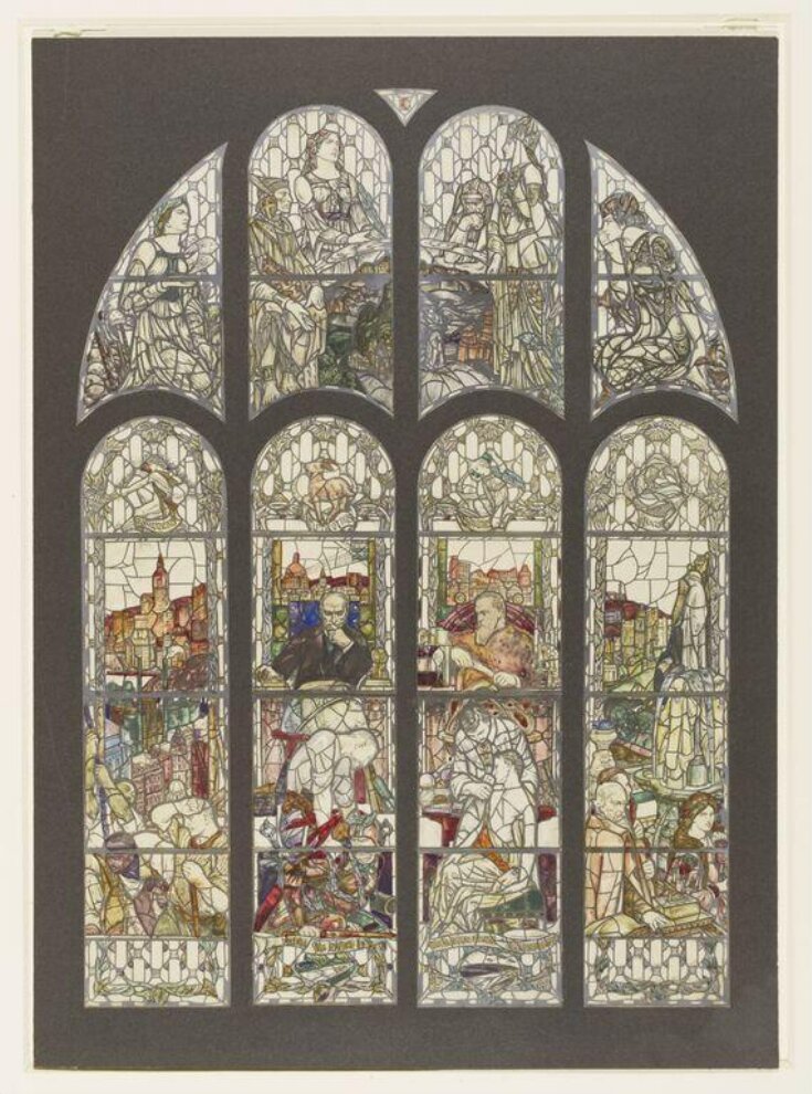 Design for stained glass windows at the Palace of Peace, the Hague top image