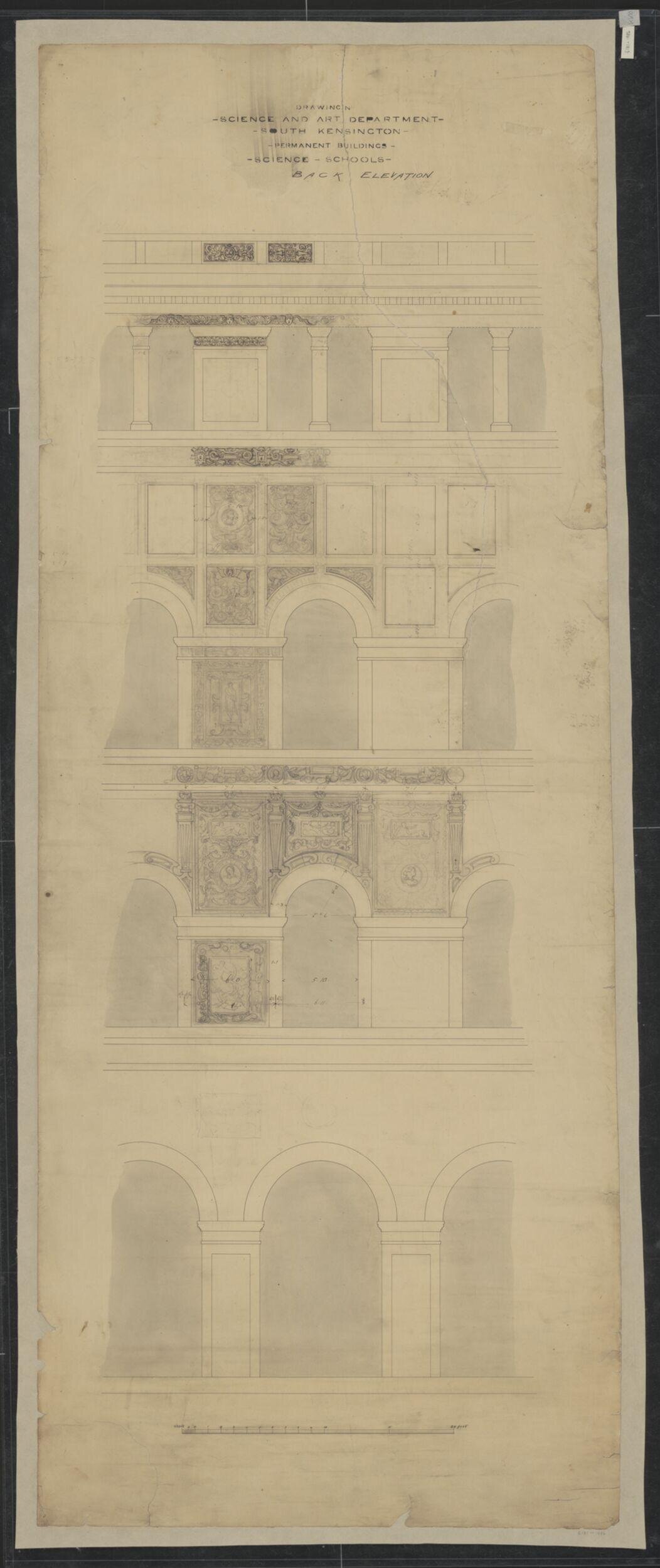 Science and Art Department - South Kensington - Permanent Buildings - Science Schools - Back Elevation