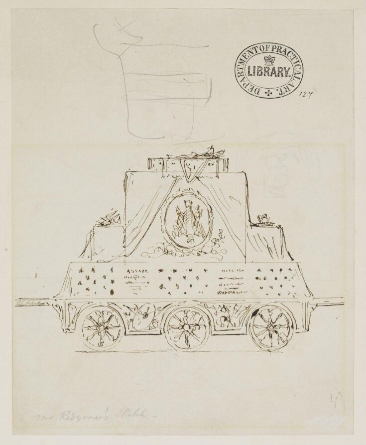 Design for the Duke of Wellington's funeral car, 1852 top image