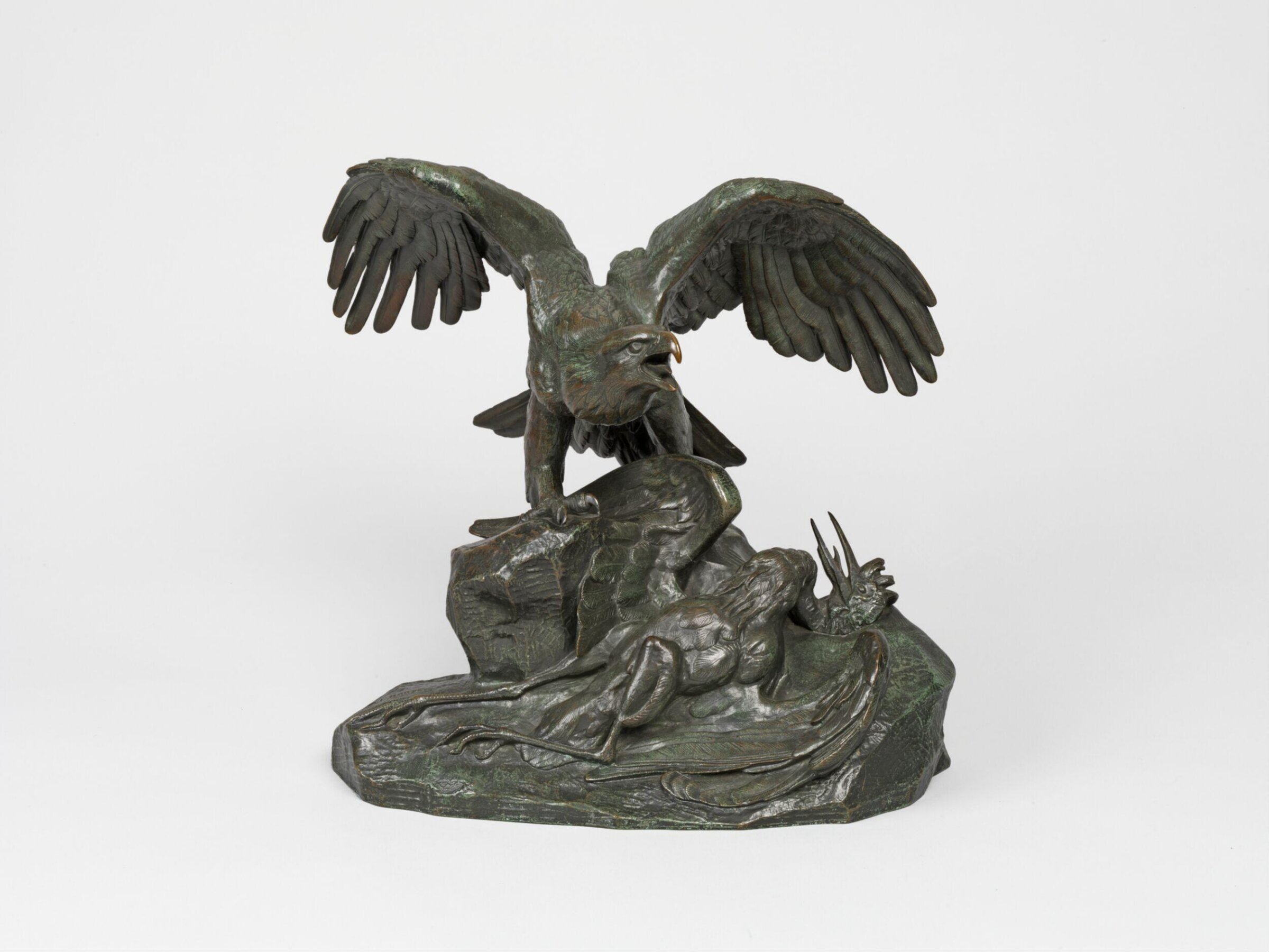 Eagle holding a Heron, Ferdinand Barbédienne, ca. 1890