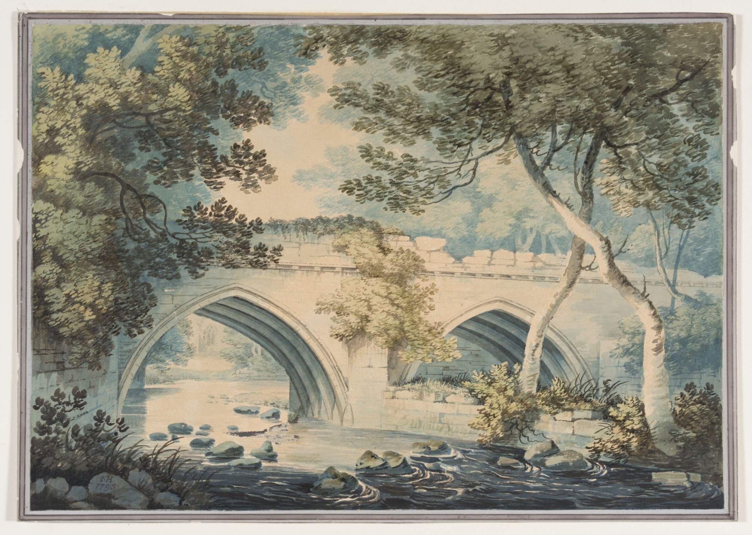 The Bridge, Fountains Abbey, Yorkshire, Joseph Halfpenny, 1793