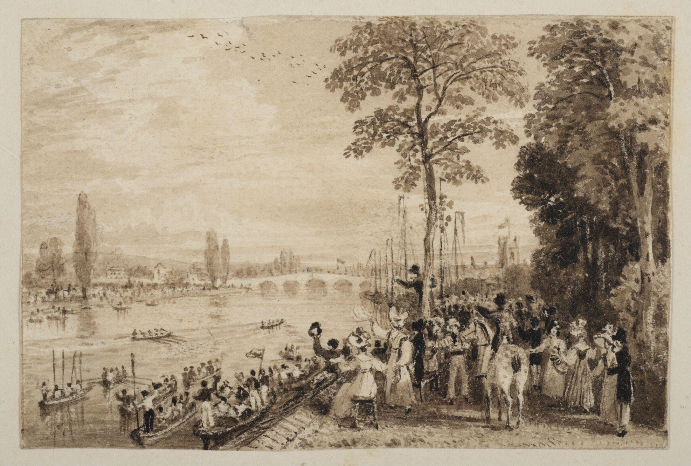 The Oxford and Cambridge Rowing Match at Henley-on-Thames, William Havell, ca.1825