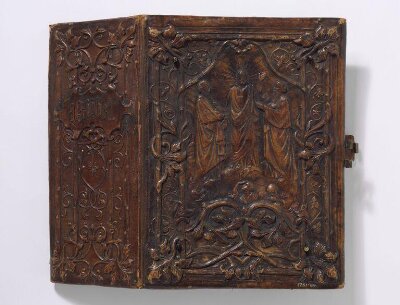 [Detached binding for a Bible.]