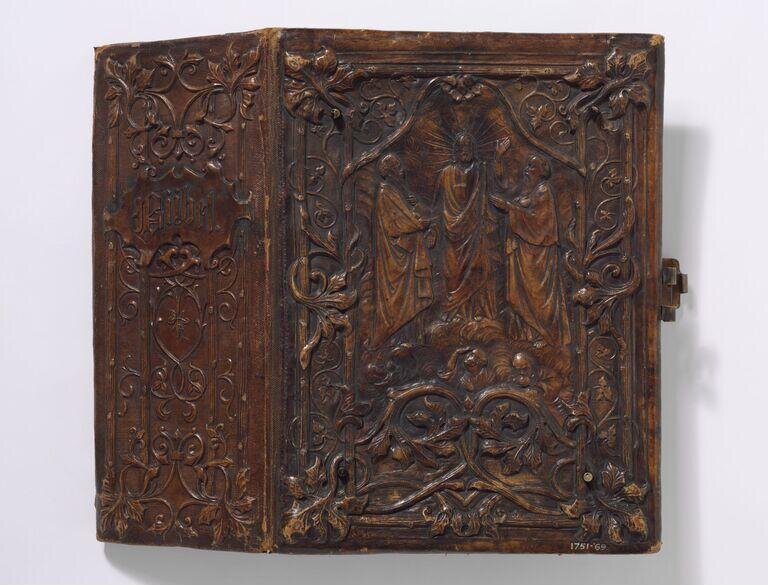 [Detached binding for a Bible.]