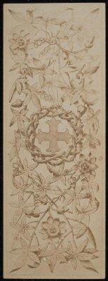 Pulpit panel designed by GAR. Engraved in Art Journal [illegible inscription] 1878