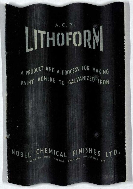 A.C.P. Lithoform A product and a process for making paint adhere to galvanized iron