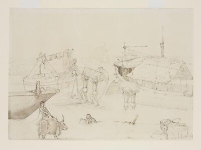 Loading cotton onto boats