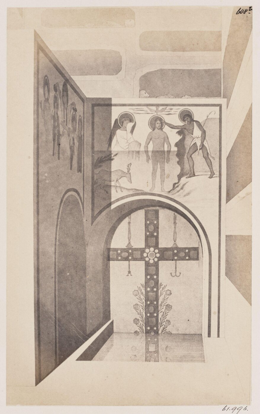 Parker, John Henry, Catacomb of S. Pontianus - Baptism of Christ, A.D. 858-867