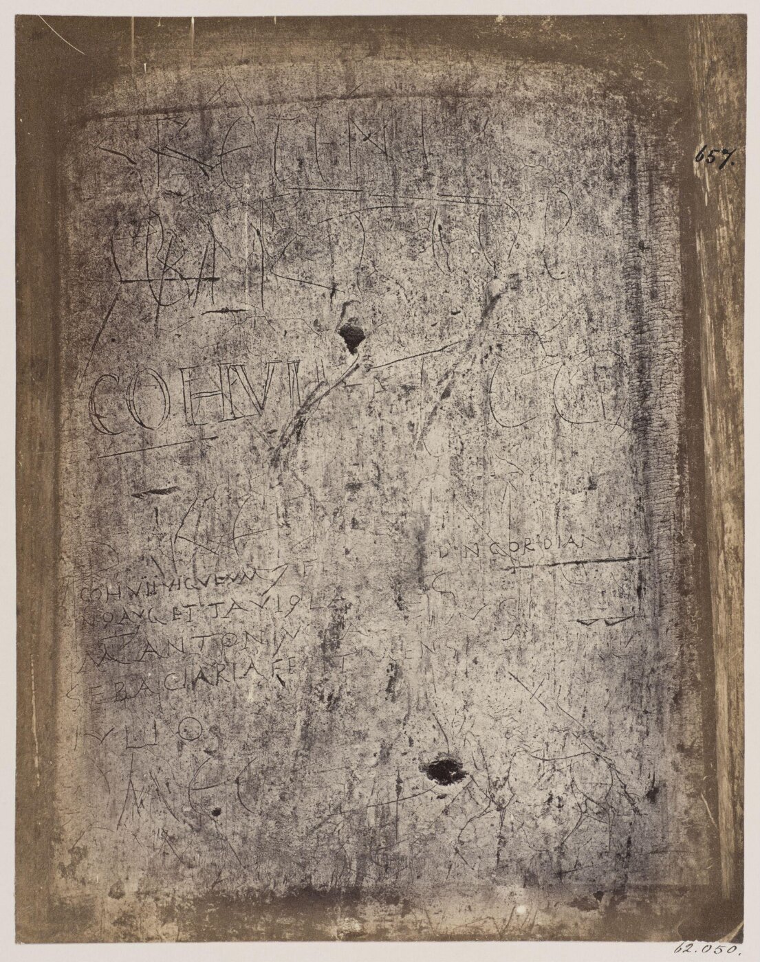 Parker, John Henry, Excavations, 1867 - Guard-house of the seventh Cohort of the Vigili, c. A.D. 230. Graffiti on the plaster of the walls.