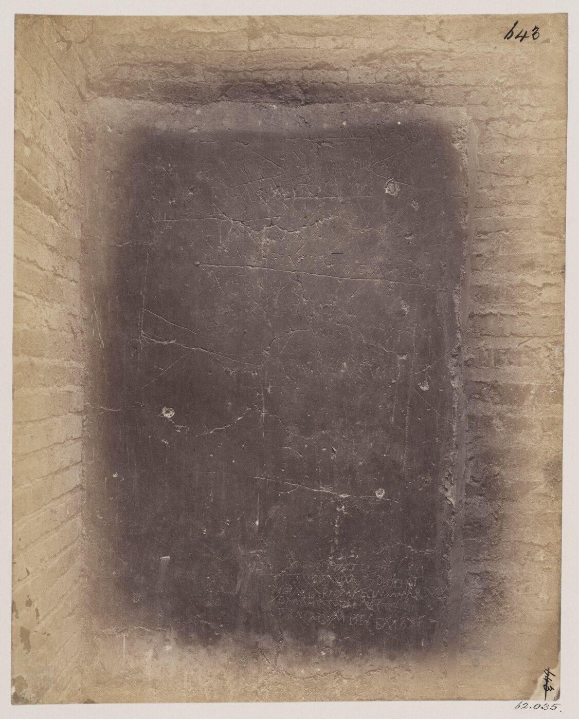 Parker, John Henry, Excavations, 1867 - Guard-house of the seventh Cohort of the Vigili in Trastevere, c. A.D. 230. Graffiti on the Walls of the Court-yard or Cavaedium
