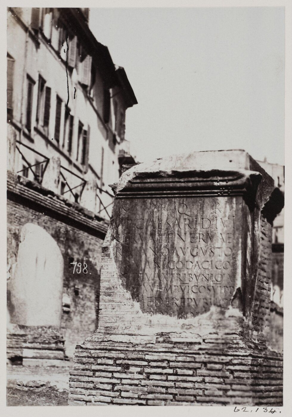 Parker, John Henry, Inscriptions - Fragment of an Inscription dedicated to the Emperor Trajan, now in the Basilica Ulpia, in the Piazza di Colonna Trajana
