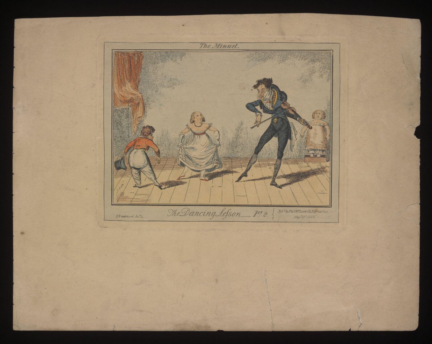 Cruikshank, George, The Dancing Lesson, The Minuet.