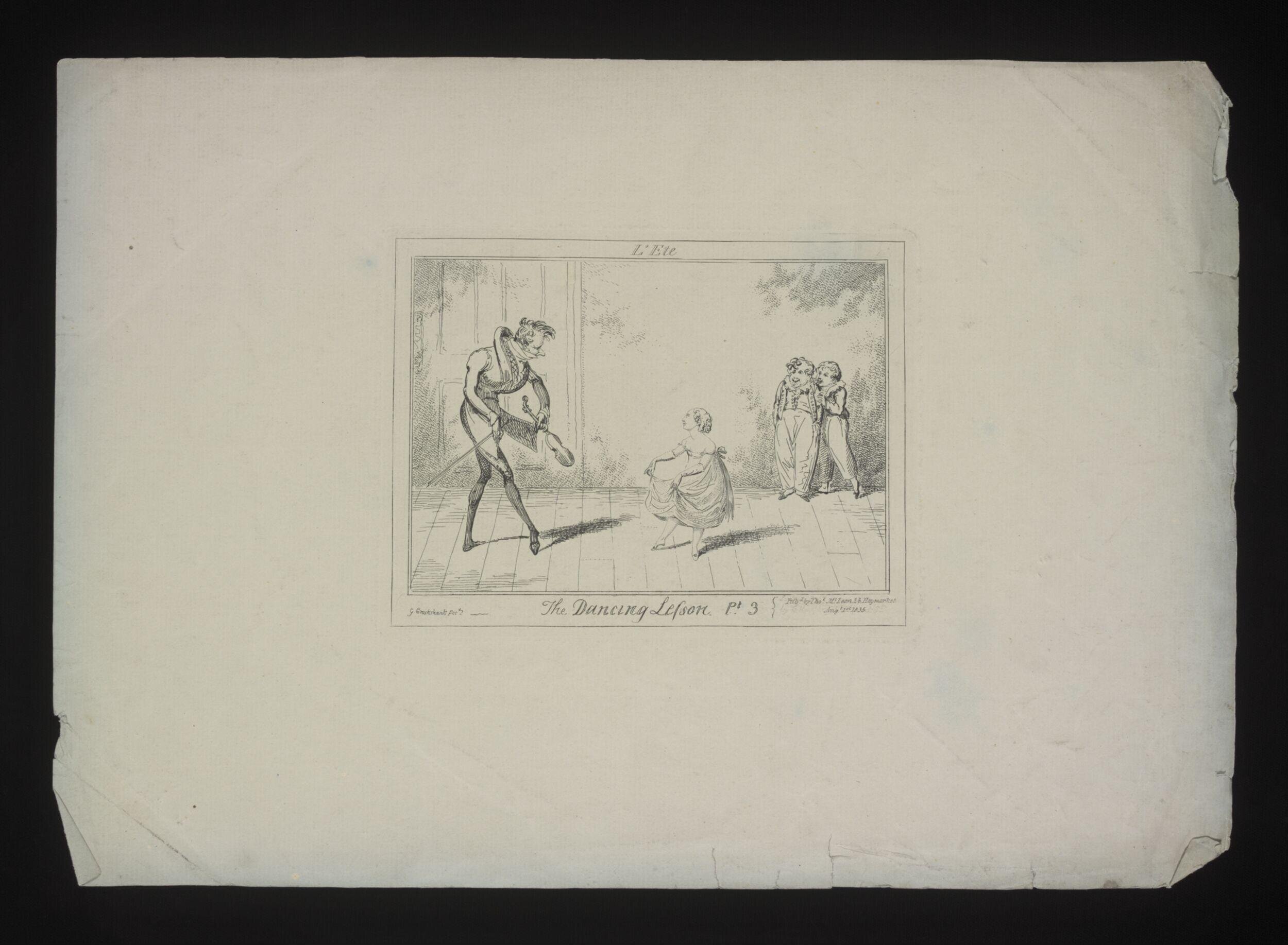 The Dancing Lesson, L'Ete by Cruikshank, George