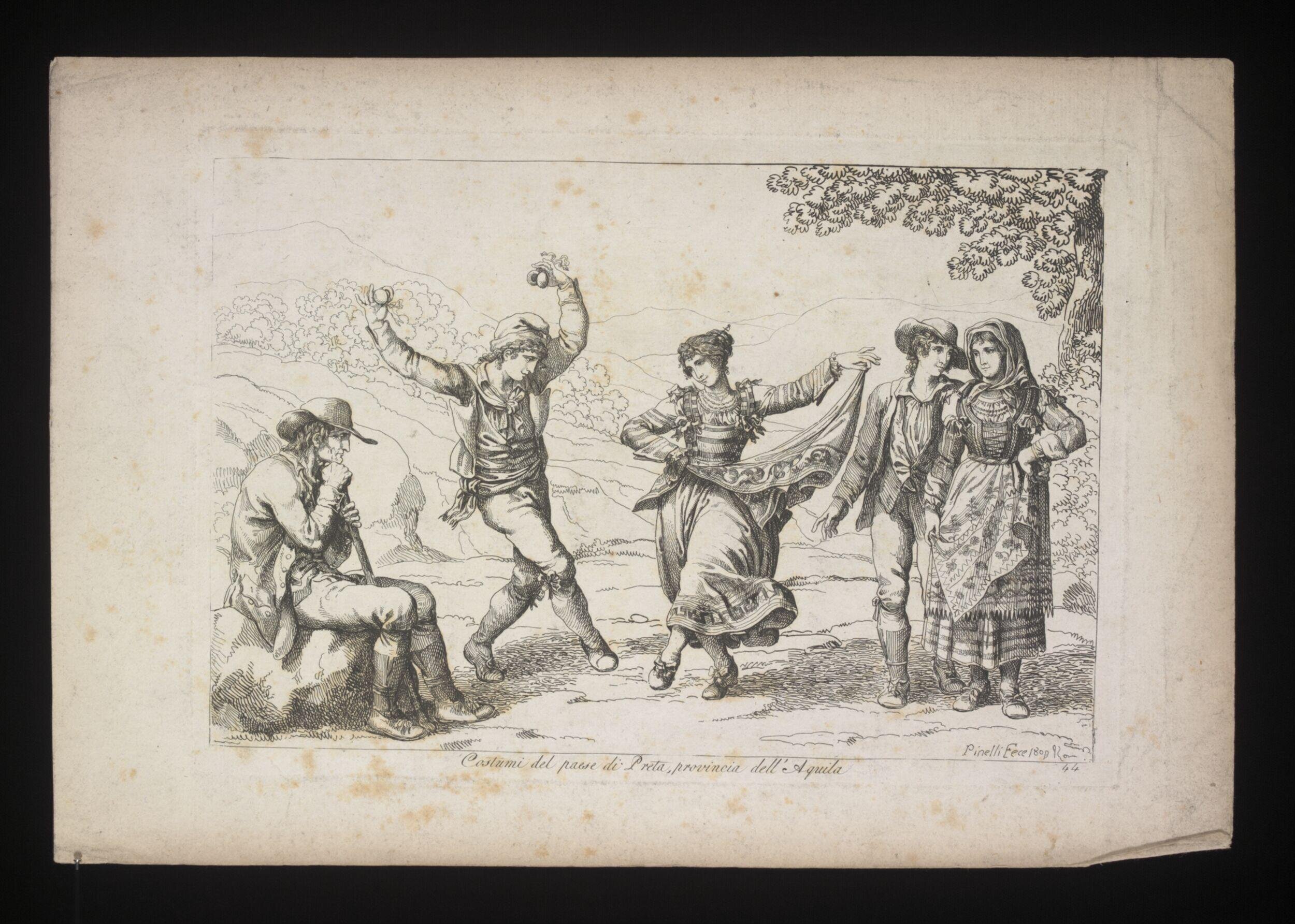 "Costumi del paese di Preta, provincia dell'Aquila" by Pinelli, Bartolomeo
